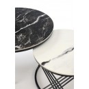 Комплект HALMAR FLAMINGO (2 стола журнальных) черный мрамор/белый мрамор/черный